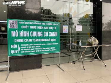 Chung cư Hà Nội đua nhau lập 'vùng xanh', ngăn ngừa COVID-19