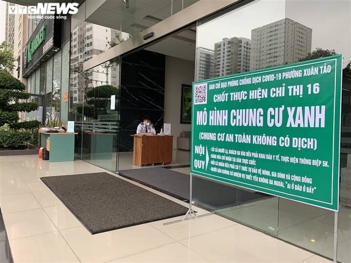 Chung cư Hà Nội đua nhau lập 'vùng xanh', ngăn ngừa COVID-19
