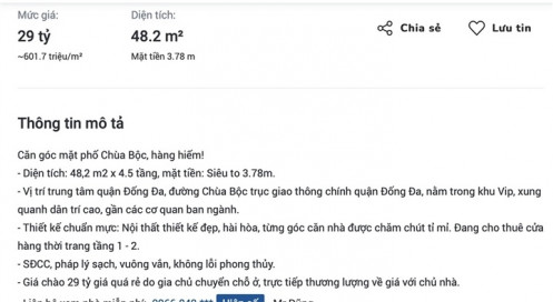 Hà Nội: Giá nhà mặt phố Chùa Bộc tăng dựng đứng sau tin sắp được giải tỏa