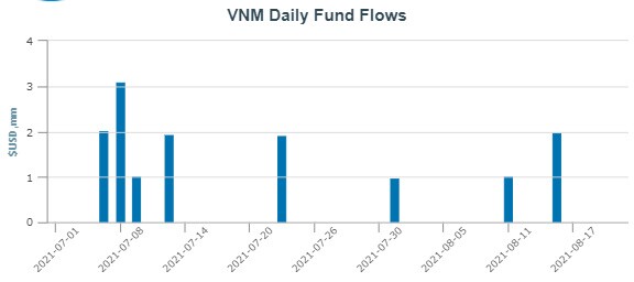Dòng tiền tiếp tục đổ vào VNM ETF trong tuần giữa tháng 8