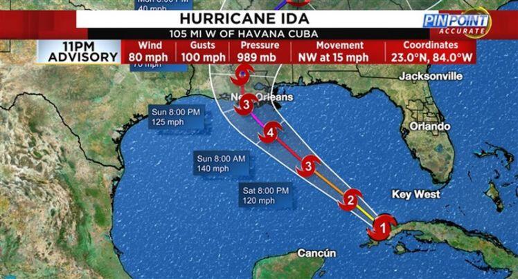 Mỹ chuẩn bị đón siêu bão Ida cực nguy hiểm