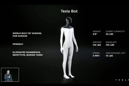Tesla sẽ ra mắt robot hình người "Tesla Bot" vào năm tới