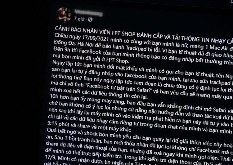 Nhân viên FPT Shop Láng Hạ nghi đánh cắp thông tin khách hàng: Vi phạm pháp luật sao?