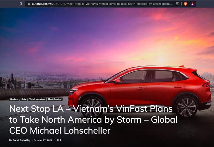 Báo quốc tế: VinFast từ kẻ đến sau đến người tiên phong trên thị trường ôtô điện