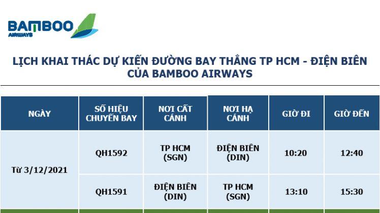 Bamboo Airways mở bán vé bay thẳng TP HCM – Điện Biên