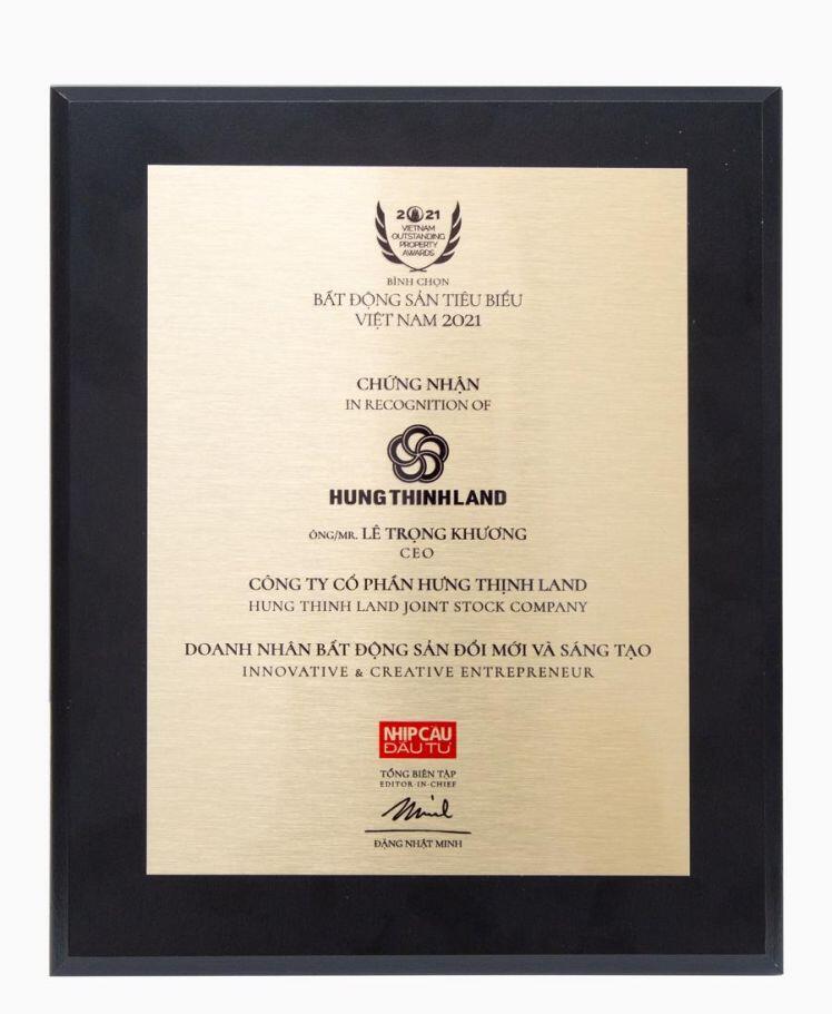 Hưng Thịnh Land được vinh danh Doanh nghiệp bất động sản xuất sắc 2021