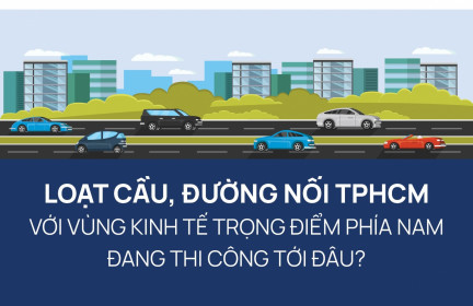 Loạt cầu, đường nối TPHCM với vùng kinh tế trọng điểm phía Nam đang thi công tới đâu? | Infographics