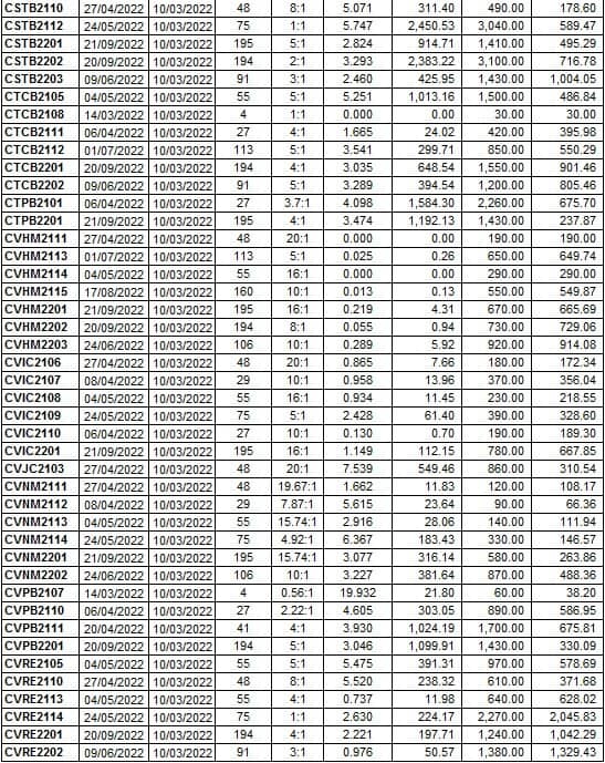 Thị trường chứng quyền 10/03/2022: CPNJ2106 và CMWG2113 đang được định giá hấp dẫn