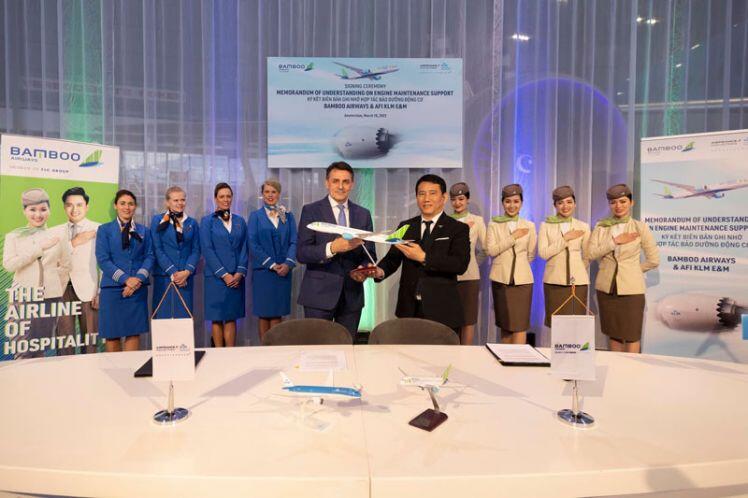Bamboo Airways ký MOU 750 triệu USD gói hỗ trợ bảo dưỡng động cơ với AFI KLM E&M