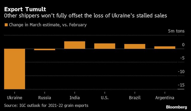 Thị trường ngũ cốc toàn cầu trị giá 120 tỷ USD đang được vẽ lại sau xung đột Nga - Ukraine