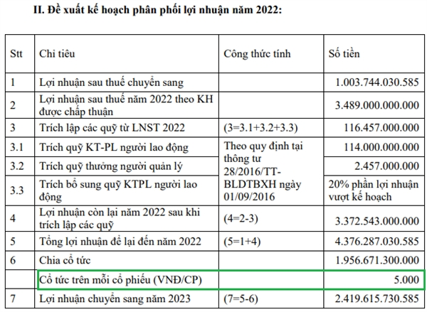 DPM dự kiến chi trả cổ tức 50% bằng tiền