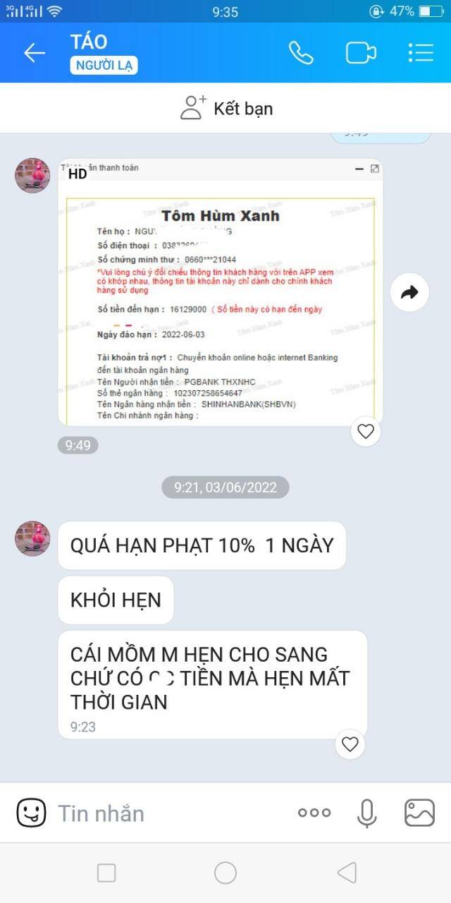 Vay 10 triệu qua app phải trả 15 triệu đồng sau 5 ngày
