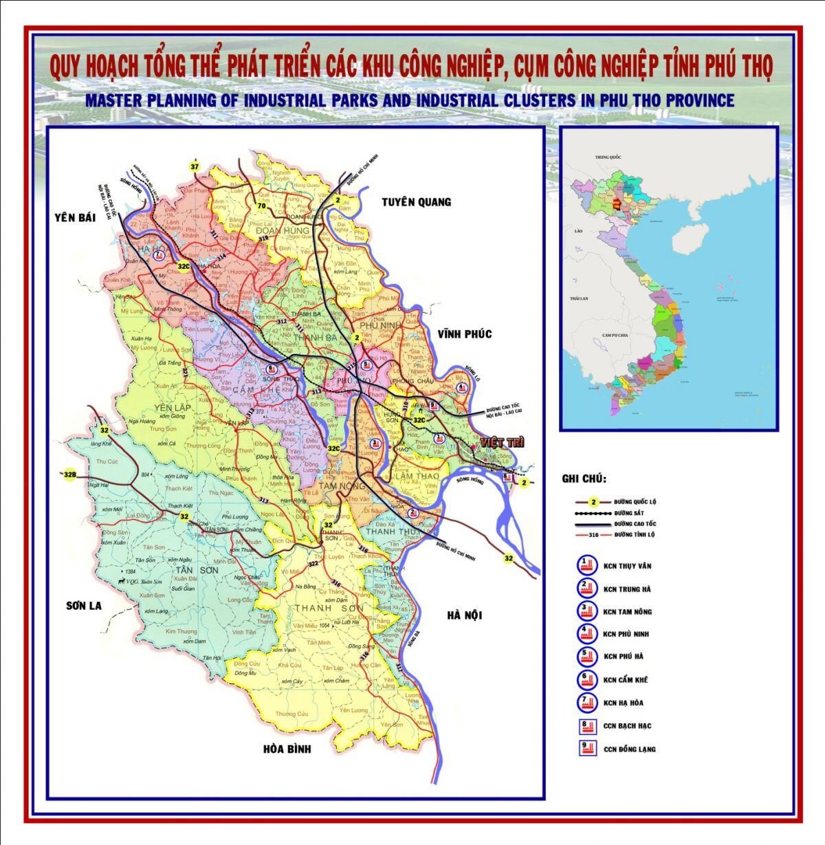 Phú Thọ quy hoạch thêm 4 cụm công nghiệp.