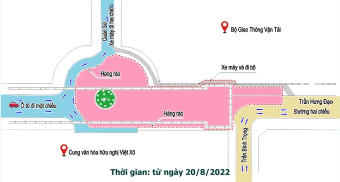 Hà Nội tiếp tục rào đường Trần Hưng Đạo thi công ga ngầm