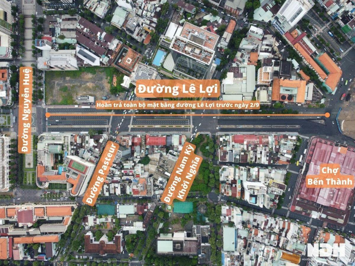 Tuyến metro số 1 TP HCM: Trả toàn bộ mặt bằng đường Lê Lợi trước 2/9, giá thuê mặt tiền kinh doanh đến trăm triệu đồng/tháng