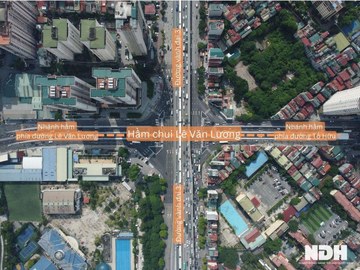 Cận cảnh nút giao thông 3 tầng Lê Văn Lương - Vành đai 3