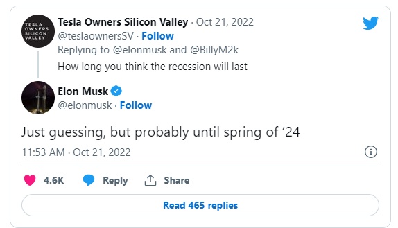 Elon Musk: Suy thoái toàn cầu có thể kéo dài tới mùa xuân 2024