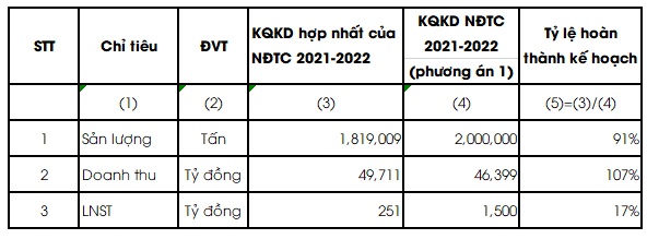 HSG: Lợi nhuận sau thuế hợp nhất NĐTC 2021-2022 đạt 251 tỷ đồng