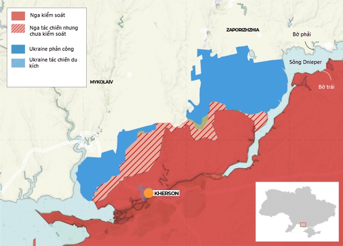 Thách thức của Ukraine khi tiến vào khu vực Nga rút quân ở Kherson