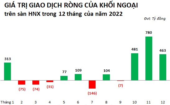 Khối ngoại quay lại mua ròng hơn 28 ngàn tỷ đồng trên sàn HOSE trong năm 2022