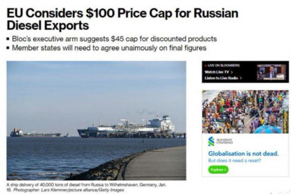 Phương Tây thảo luận áp giá trần với các chế phẩm dầu mỏ của Nga