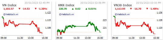 Nhịp đập Thị trường 30/01: Large Cap bị chốt lời, VN-Index mất gần 15 điểm