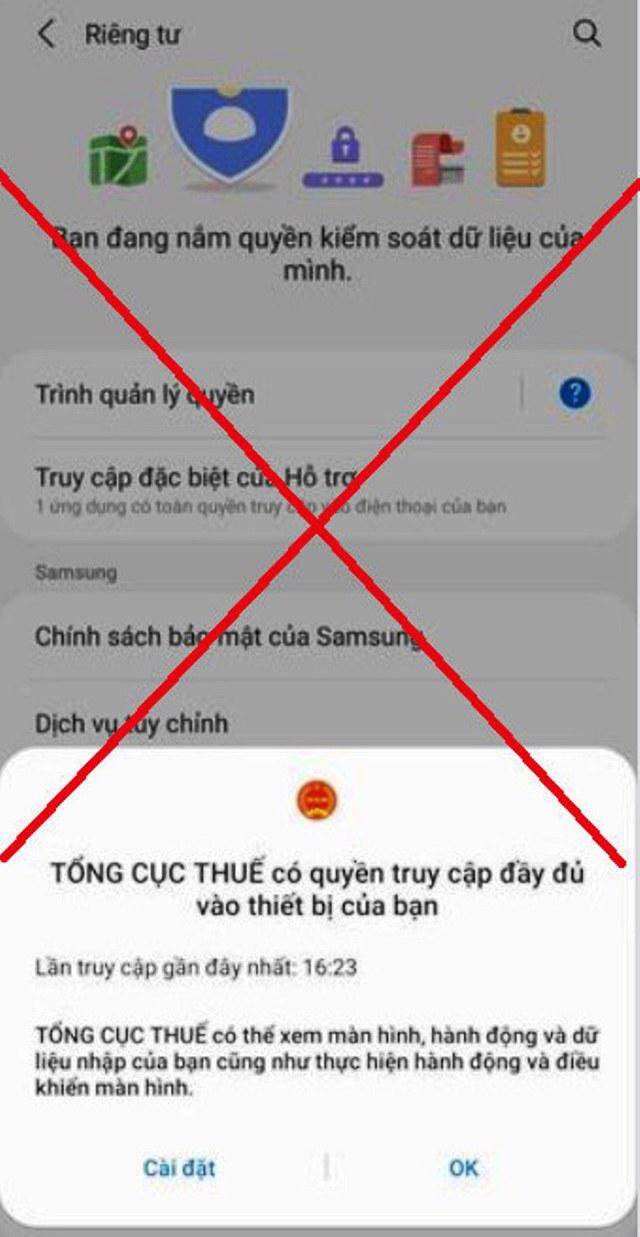 Nhiều thủ đoạn lừa đảo thông qua mạo danh cán bộ thuế, chiếm đoạt tiền thông qua cài đặt ứng dụng