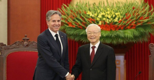 Tổng Bí thư Nguyễn Phú Trọng tiếp Bộ trưởng Ngoại giao Mỹ Antony Blinken