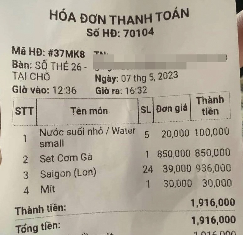 Bình Thuận: Xác minh thông tin quán ăn bán thùng bia Sài Gòn gần 1 triệu đồng