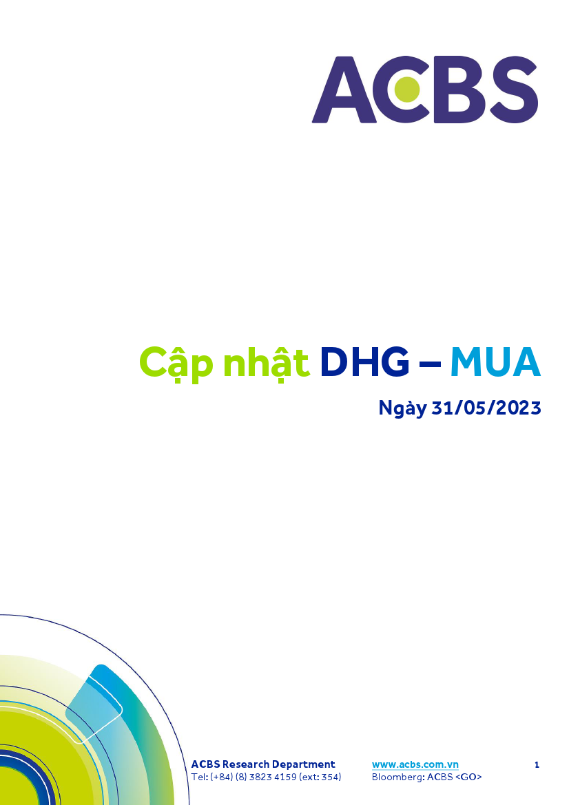 DHG: Khuyến nghị MUA với giá mục tiêu 136,569 đồng/cổ phiếu