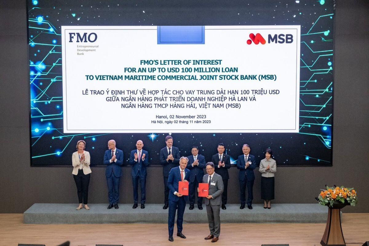 MSB nhận tài trợ 100 triệu USD từ ngân hàng phát triển DN Hà Lan