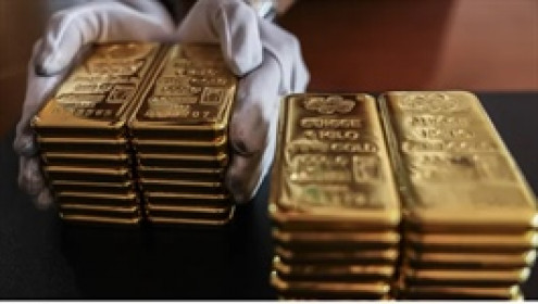 Vàng thế giới về sát 2,300 USD, thấp nhất trong 1 tháng