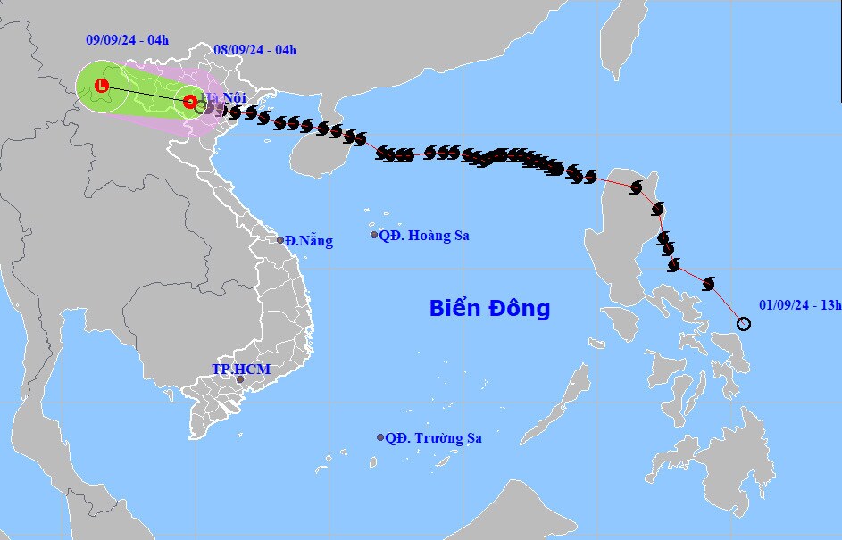 Bão số 3 suy yếu thành áp thấp nhiệt đới, Hà Nội mưa vừa và dông