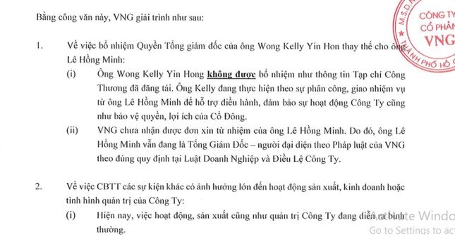 VNG cùng lúc có 2 sếp, Lê Hồng Minh vẫn là CEO, Wong Kelly quyền TGĐ: Có gì bất thường?