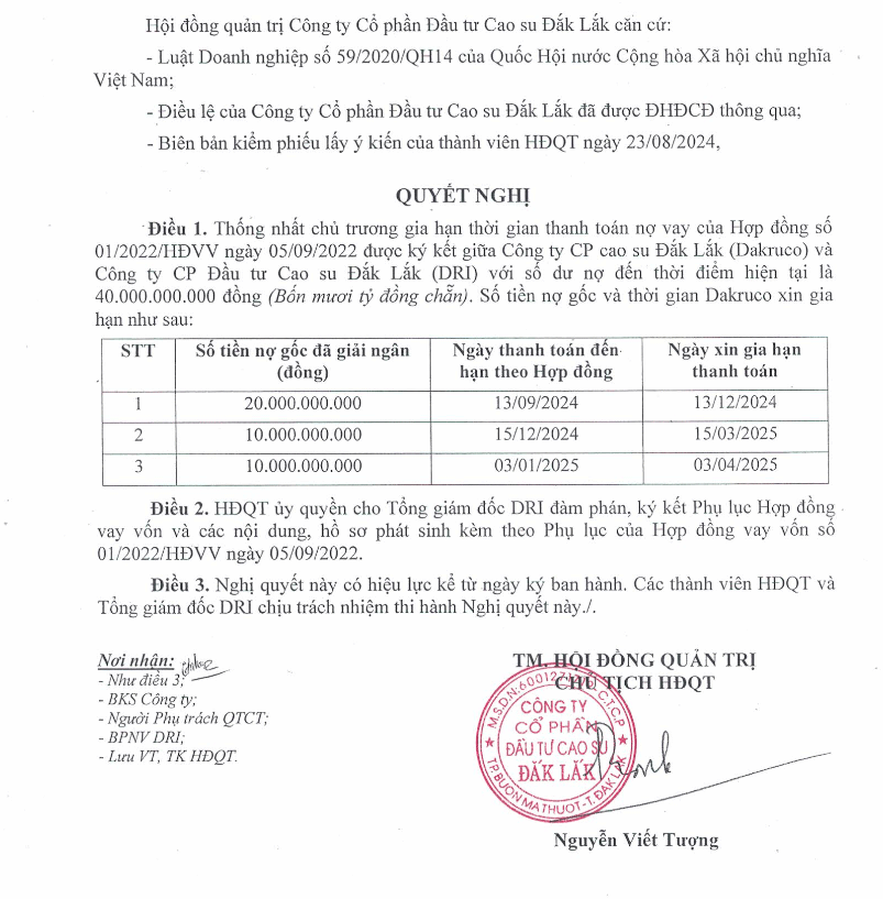 Dakruco quyết tâm bán tiếp gần 18,2 triệu cổ phiếu DRI với giá 14.100 đồng/cổ phiếu