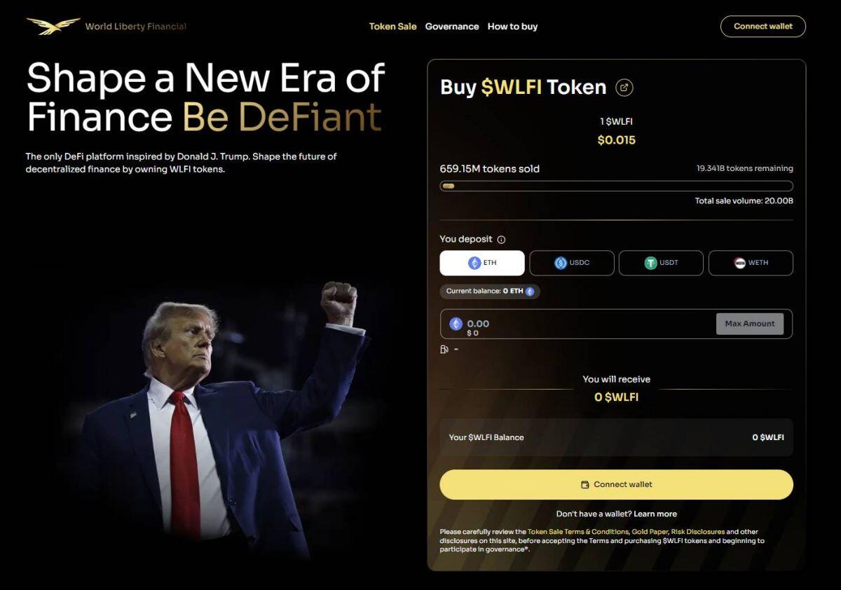 Dự án DeFi của nhà Trump chỉ thu về 9,8 triệu USD trong 12 giờ đầu mở bán token WLFI