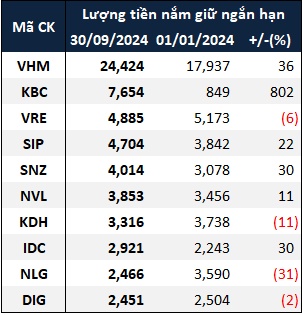 “Của để dành” doanh nghiệp bất động sản phình to trong 9 tháng đầu năm