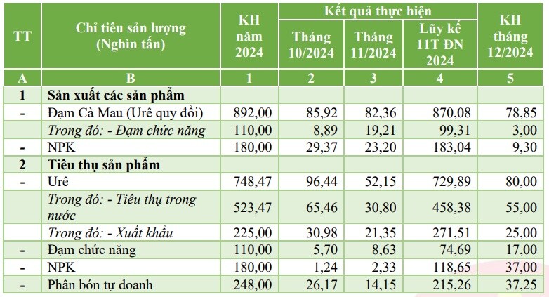 Đạm Cà Mau gần hoàn thành kế hoạch sản xuất sau 11 tháng