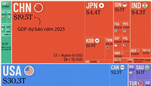 Dự báo quy mô nền kinh tế toàn cầu năm 2025, Việt Nam đứng thứ 33