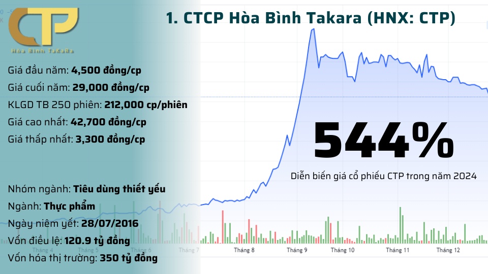 Top 10 cổ phiếu tăng vượt trội năm 2024