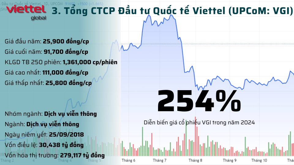 Top 10 cổ phiếu tăng vượt trội năm 2024