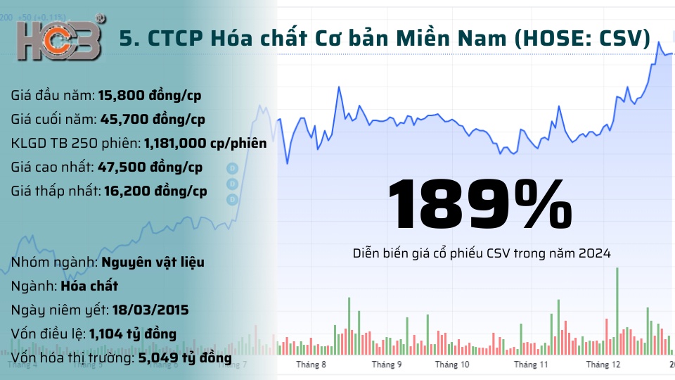 Top 10 cổ phiếu tăng vượt trội năm 2024