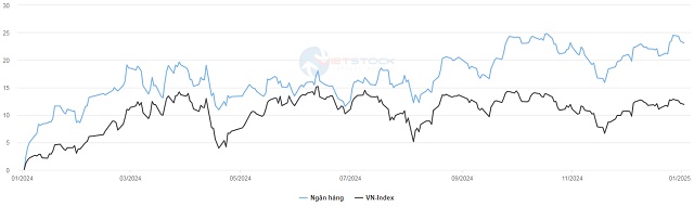 Nhìn lại hiệu suất đầu tư cổ phiếu ngân hàng năm 2024