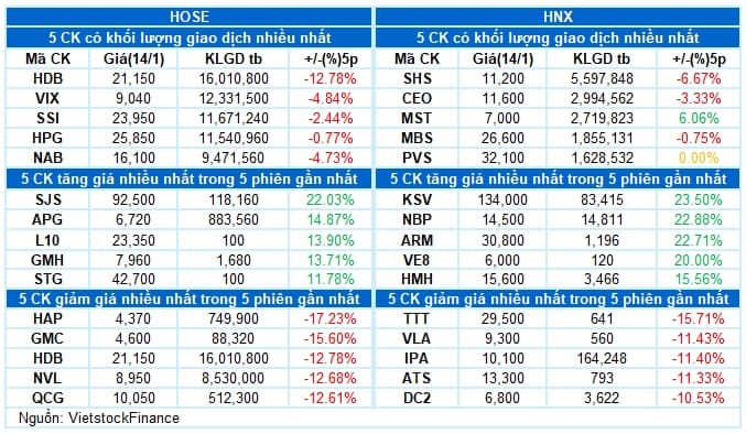 Vietstock Daily 15/01/2025: Tình hình tiếp tục bi quan