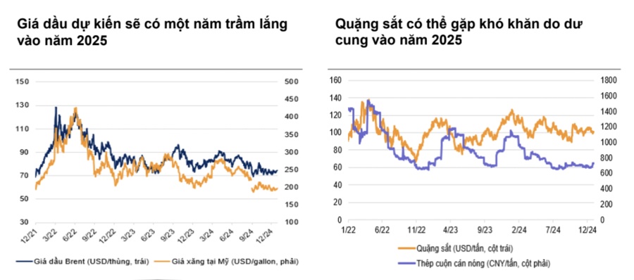 Giá hàng hóa năm 2025: Vàng sớm lên 3.000 USD/ounce, dầu và quặng sắt trầm lắng?