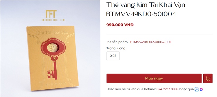 Giá vàng vía Thần Tài ép vỉ lên đến 99,5 triệu/lượng, đắt hơn cả vàng miếng