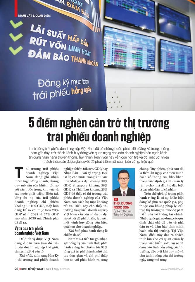 5 điểm nghẽn cản trở thị trường trái phiếu doanh nghiệp