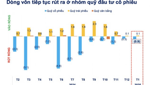 Hiệu suất giảm, các quỹ cổ phiếu tiếp tục bị rút ròng