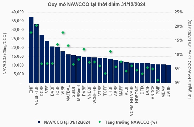Quỹ đầu tư trái phiếu năm 2024: Tài sản vượt mốc 25 ngàn tỷ, kinh doanh trái chiều