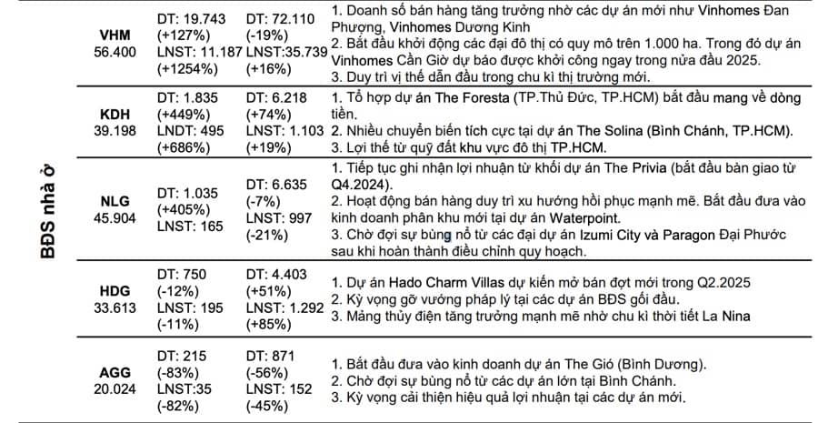 Dự báo lợi nhuận quý 1/2025 nhóm nhà đất tăng mạnh, có doanh nghiệp tăng gần 1.300%